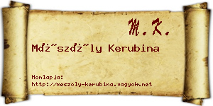 Mészöly Kerubina névjegykártya